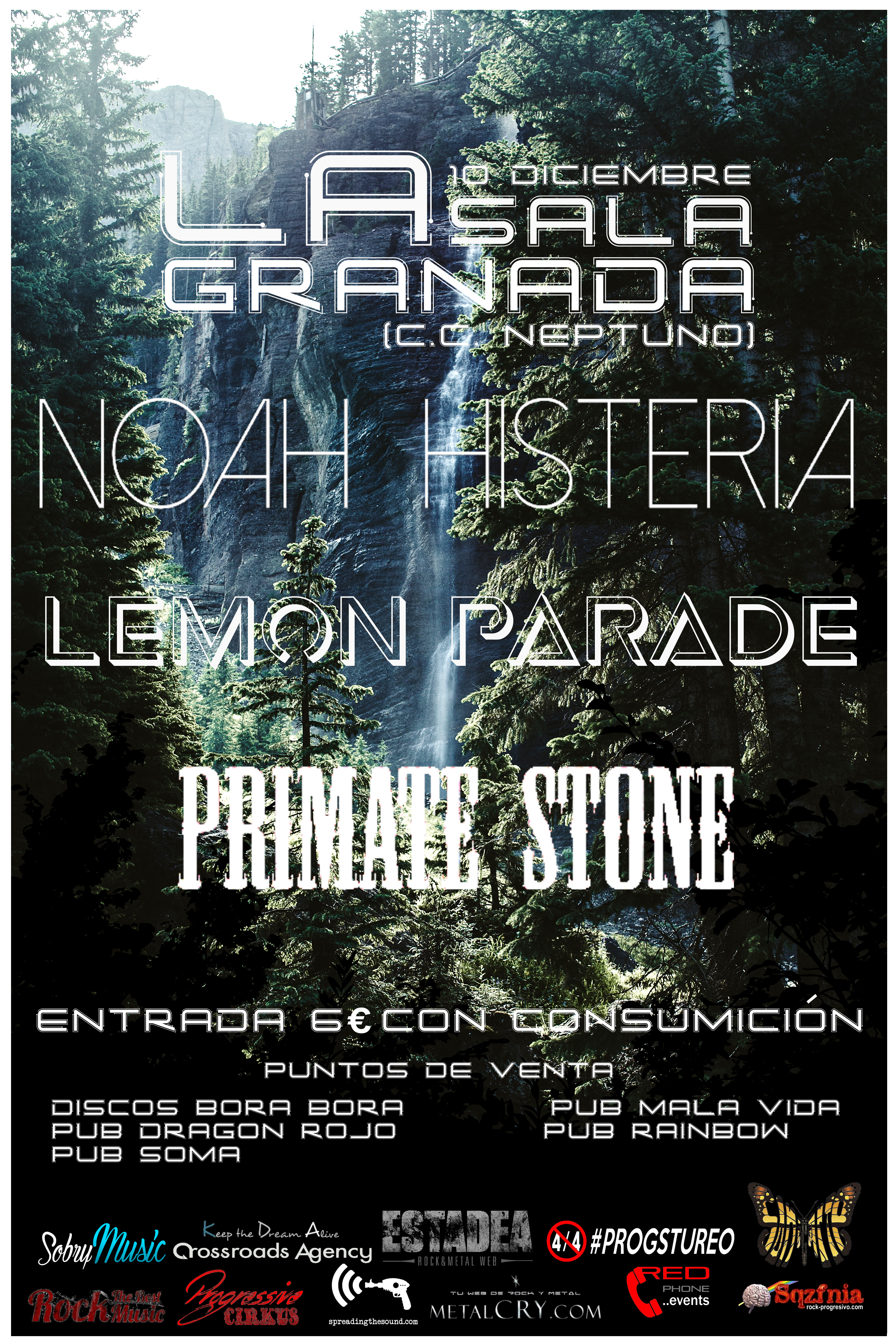 Evento destacado: Noah Histeria + Lemon Parade + Primate Stone en Granada