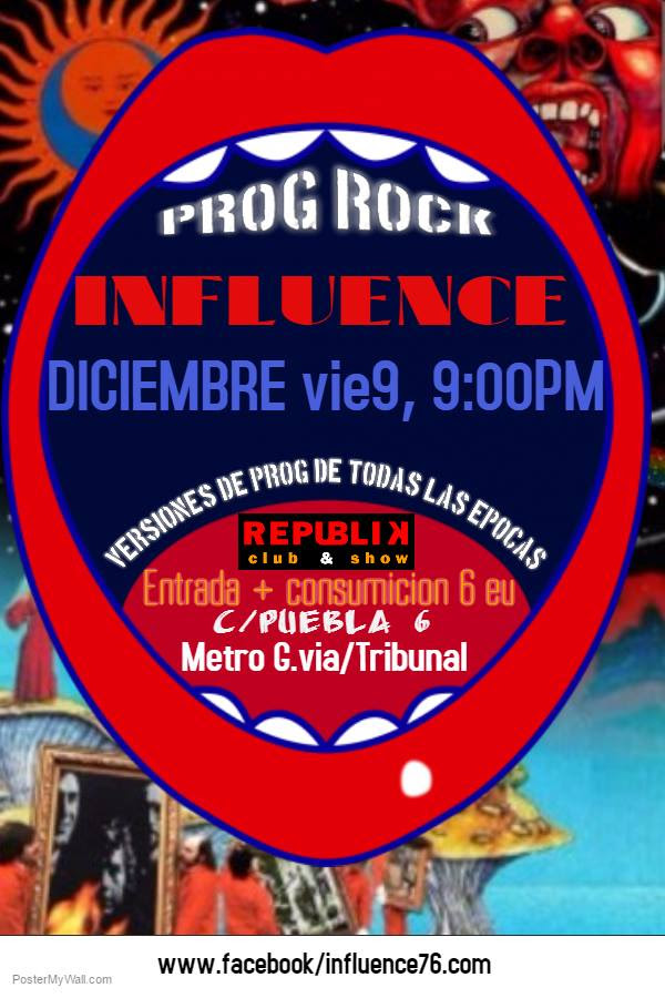 Evento destacado:concierto-aniversario de Influence en la sala Republik (09/12, Madrid)
