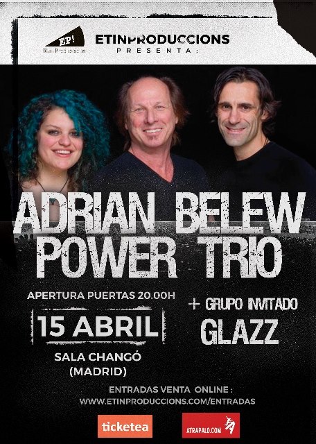 Adrian Belew Power Trio actuarán por primera vez en Madrid con Glazz como teloneros