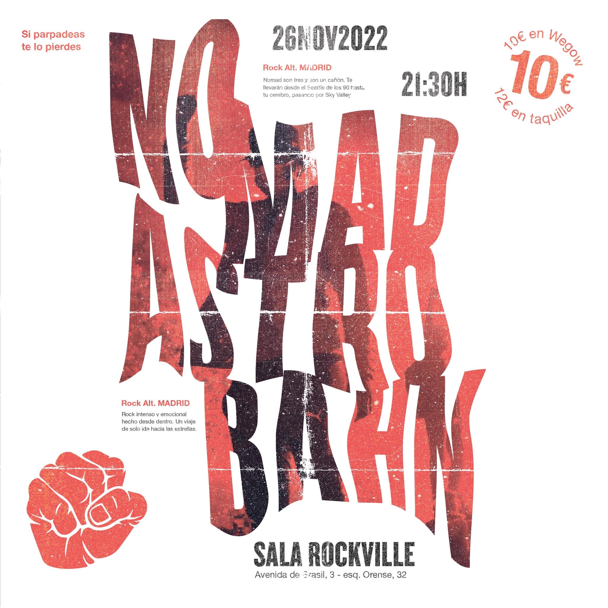 Concierto de Nomad + Astrobahn el 26 de noviembre
