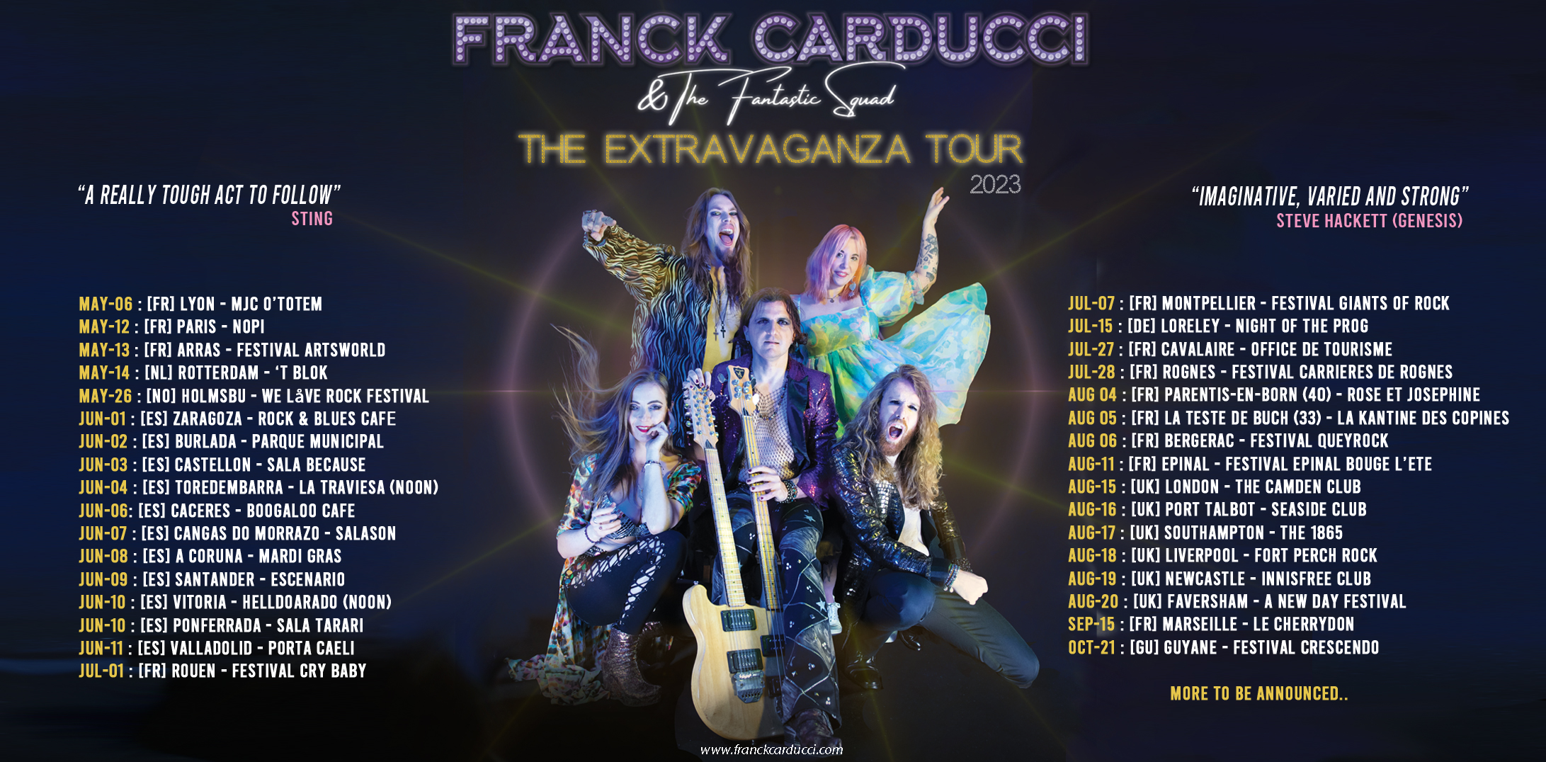Eventos destacados: gira por España de Franck Carducci & The Fantastic Squad